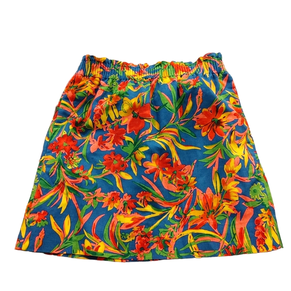 NWOT Women's J.Crew Pull-on skirt in Ratti® tropical toile linen